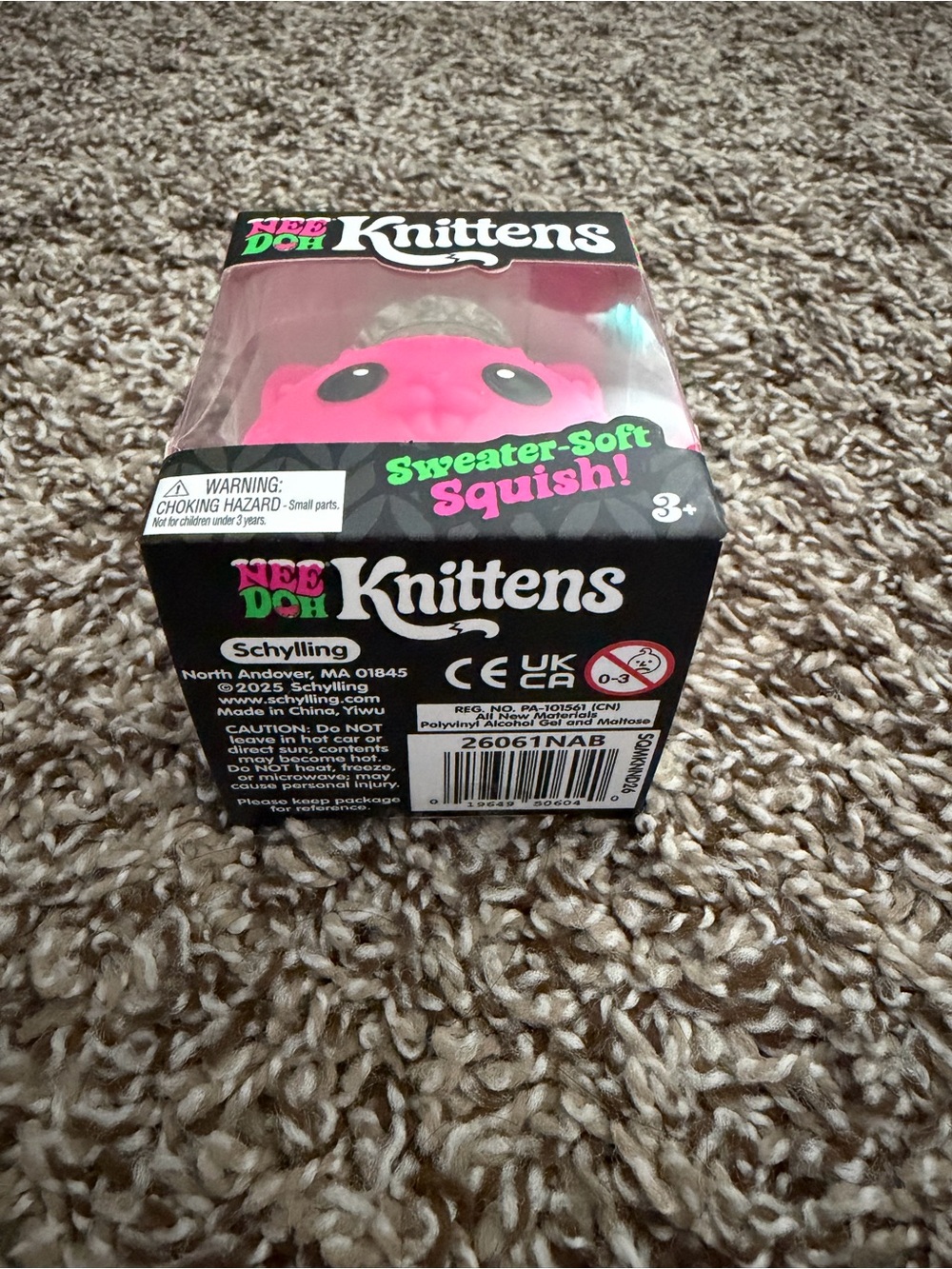 NeeDoh Knittens Sweater-Soft Squish Toy pink “CUTEST KNITTEN” - Picture 4 of 4